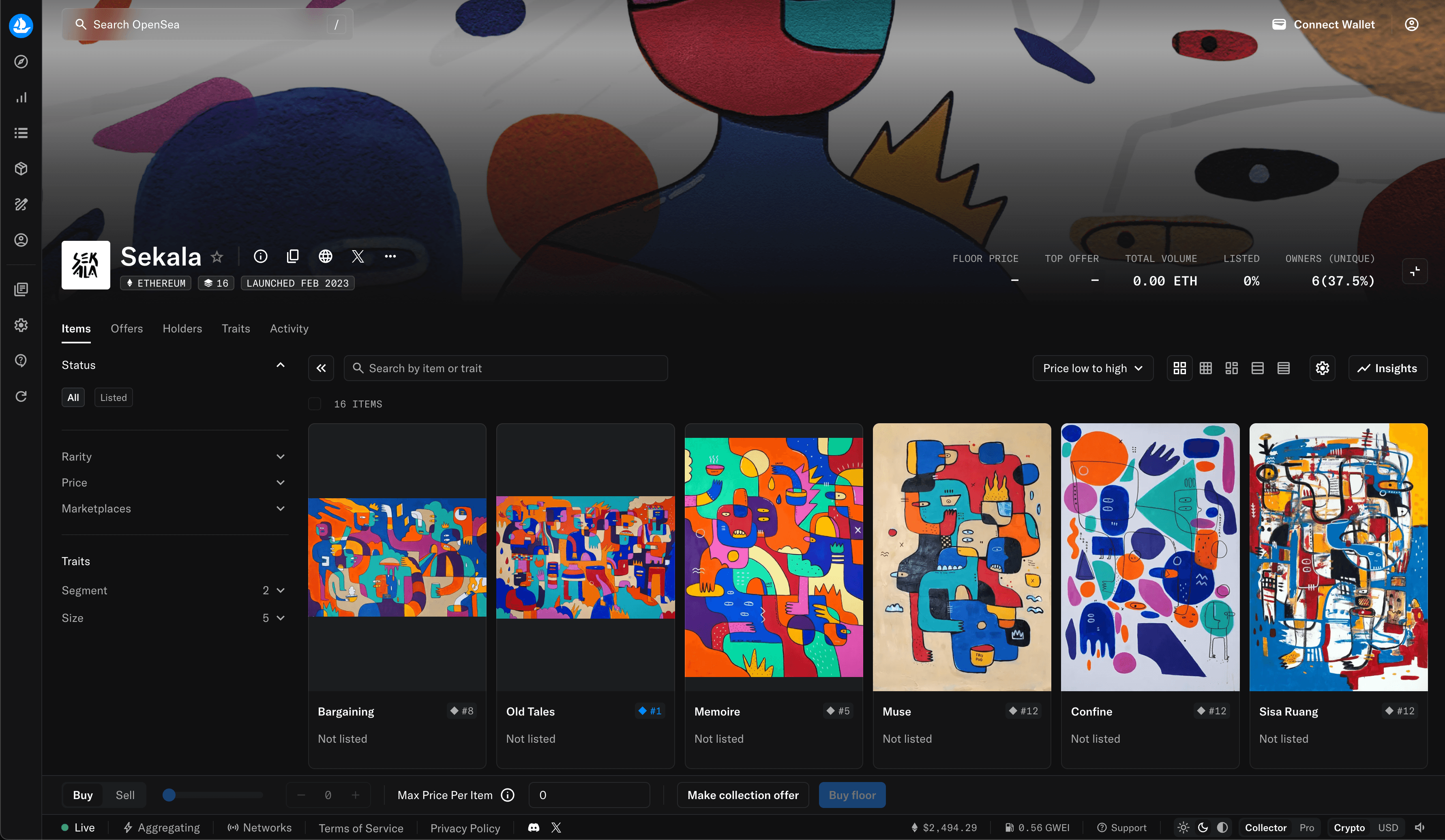 OpenSea View of Artwork