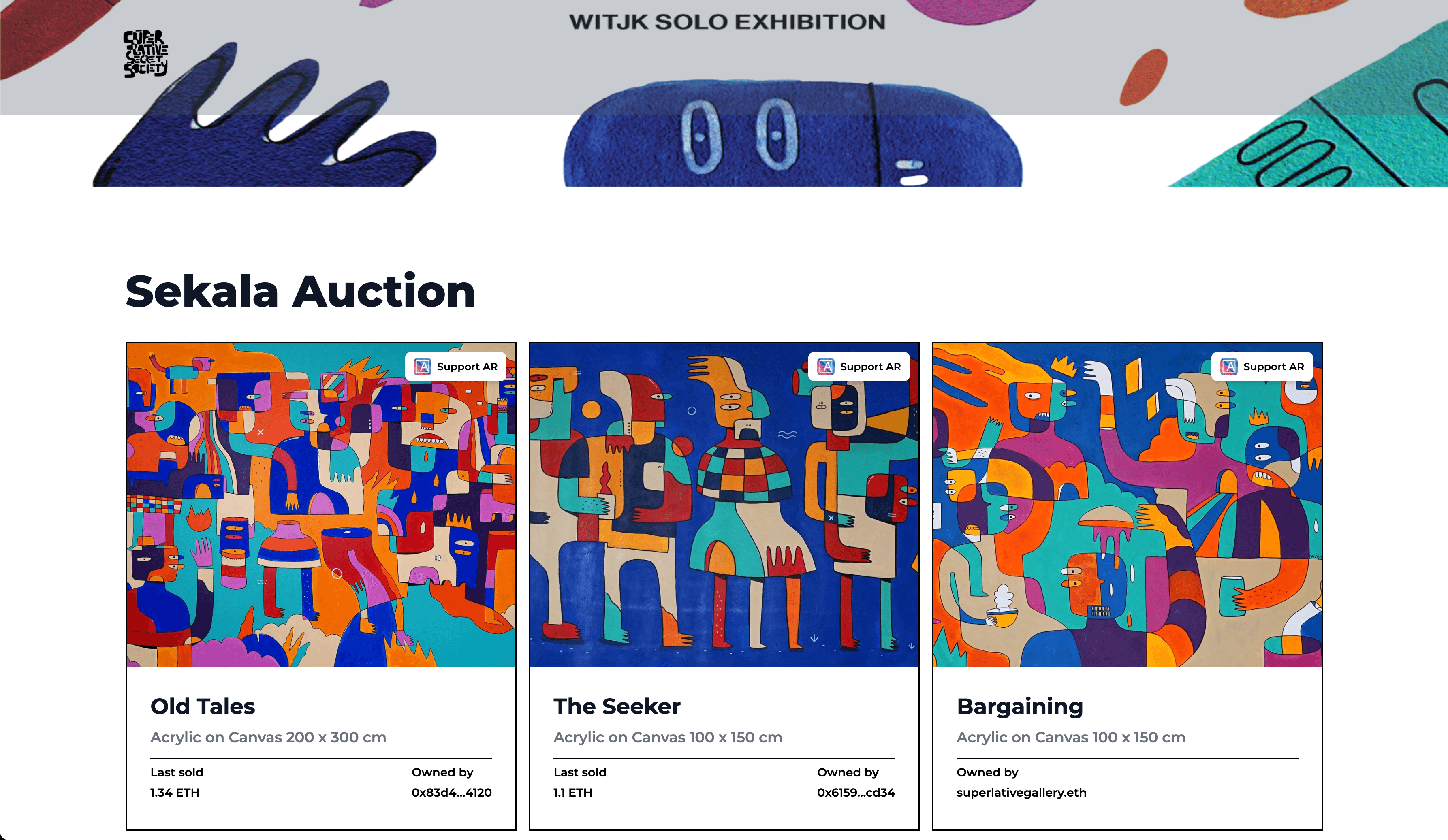 Sekala Auction Platform Main Page