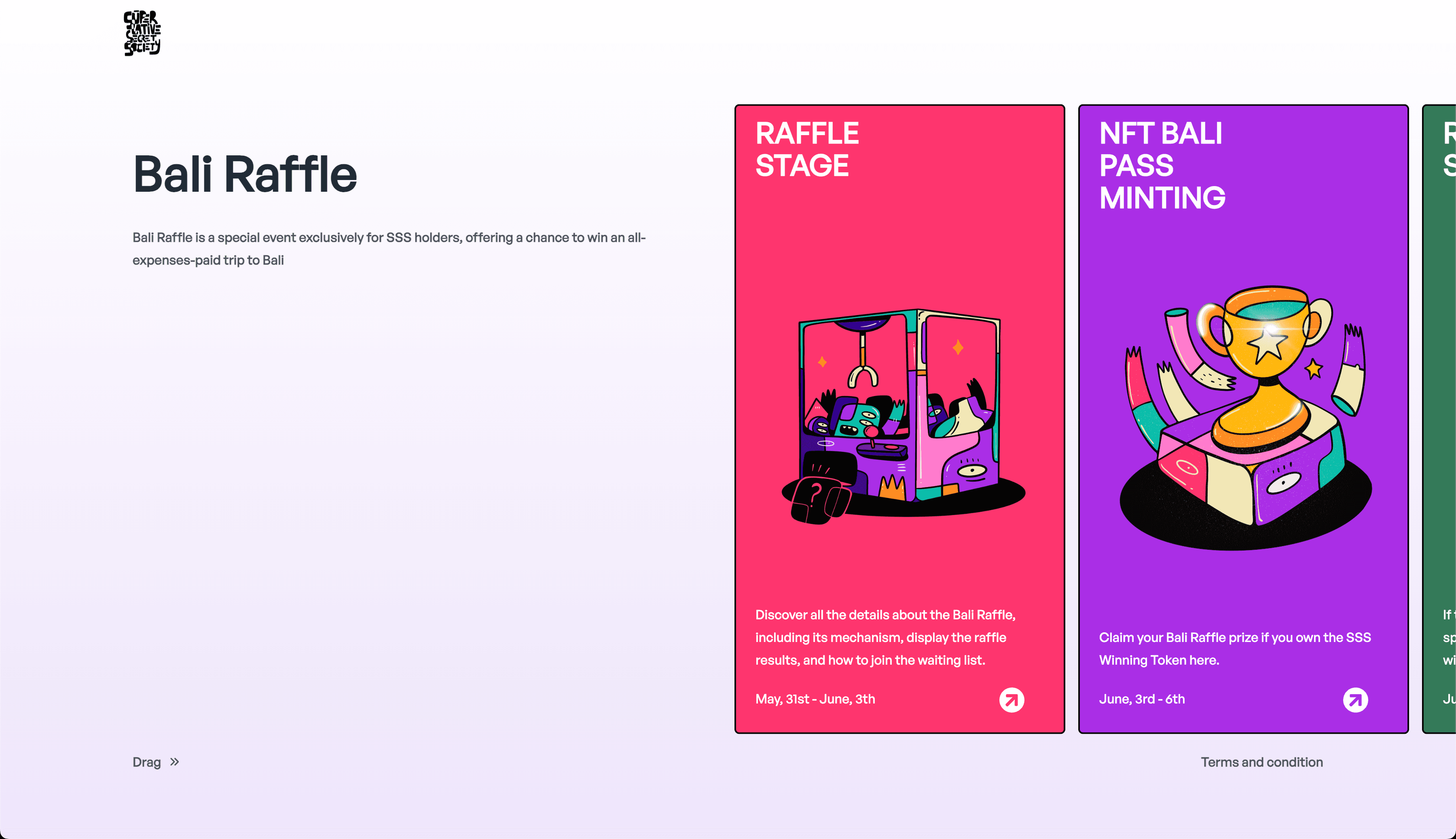 SSS Bali Raffle Landing Page